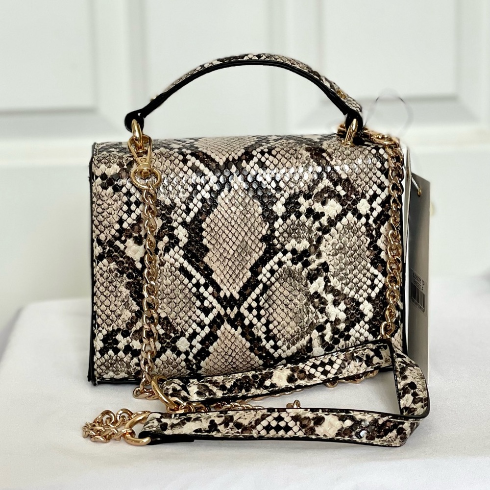 Isabelle Vegan Mini Snakeskin Satchel/Crossbody Bag - Picture 2 of 10